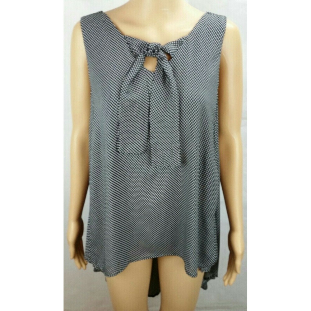 NWT Coco + Carmen Women's (L/XL) Black with White Dots Sleeveless Loose Fit Top